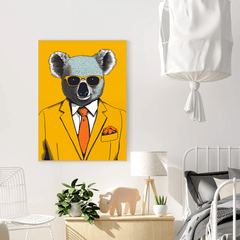 Koala Suit Canvas Wall Art print