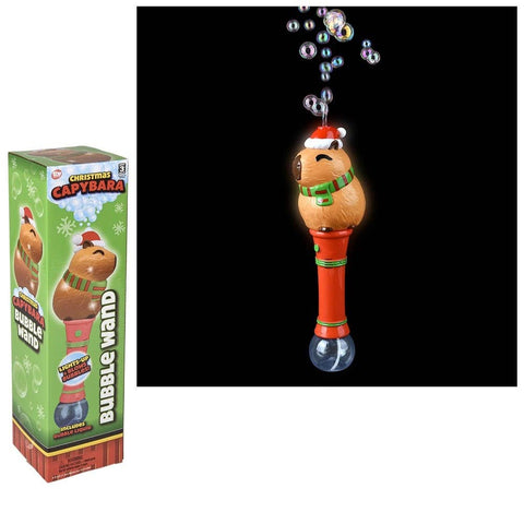 Light-Up Christmas Capybara Bubble Wand 13" - LLB Toys