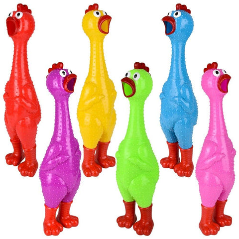 24" Giant Rubber Chicken 6ct - LLB Toys