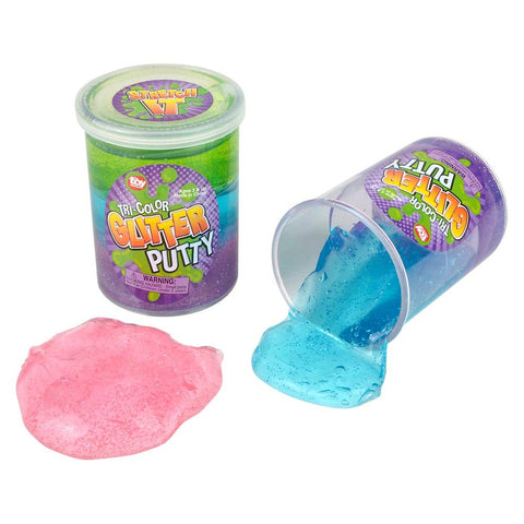 3" TRI COLOR GLITTER PUTTY LLB Slime & Putty