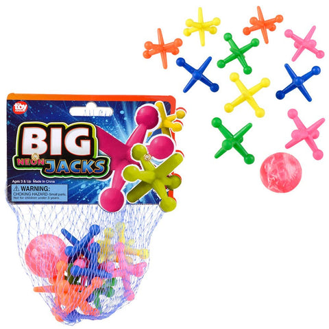 BIG NEON JACKS SET 1.75" LLB kids toys