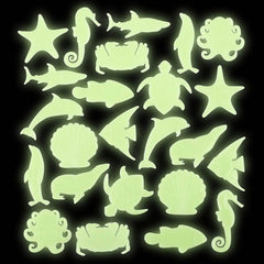 Glow In Dark Aquatic Stickers 24ct - LLB Toys