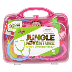 10pc PINK JUNGLE VETERINARIAN KIT LLB kids toys