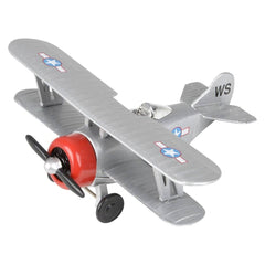 5" DIECAST PULL BACK CLASSIC BIPLANE LLB  Toy Plane-Kids