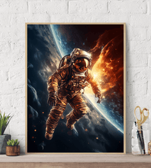 Interstellar Astronaut Solar Flare Wall Art Print