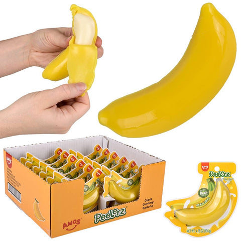 Peelerz Giant Banana Gummy Candy 12ct - LLB Toys