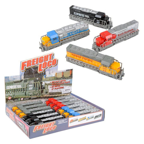 7" DIE-CAST PULL BACK FREIGHT TRAIN 12/DISPLAY LLB Car Toys