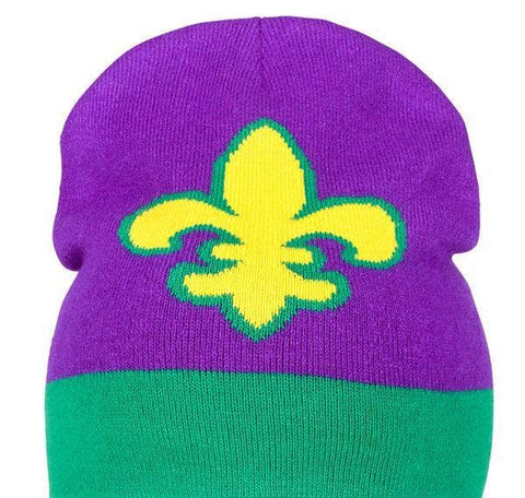 MARDI GRAS FLEUR DE LIS BEANIE HAT - LLB Toys