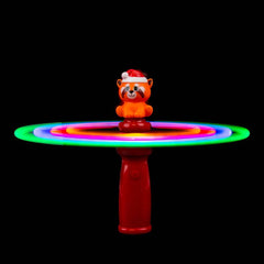 7.5" Light-Up Red Panda Christmas Spinning Wand- LLB Toys