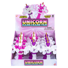 6.5" UNICORN HAND CRANK FAN LLB kids toys