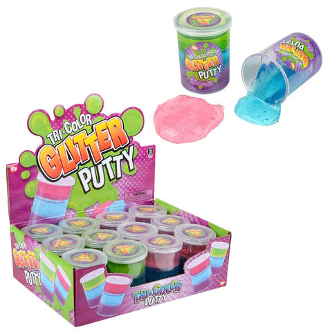 3" TRI COLOR GLITTER PUTTY LLB Slime & Putty