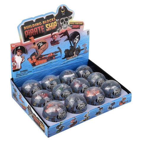 2.75" Building Block Pirate Ship 12ct - LLB Toys