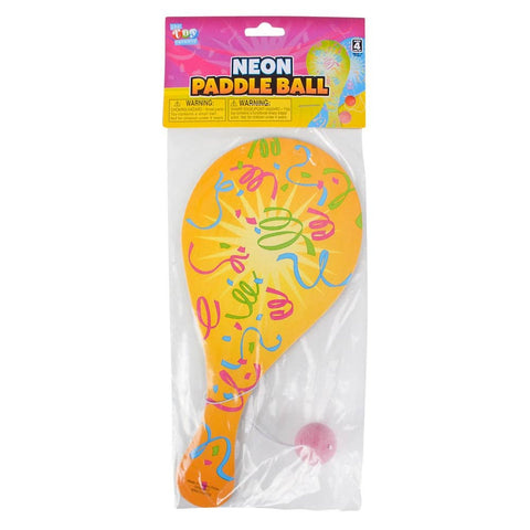 9" NEON PADDLE BALL GAME LLB kids toys