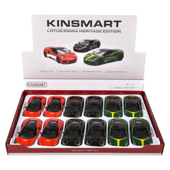 5" Diecast Pull Back Lotus Emira Heritage 12ct - LLB Toys