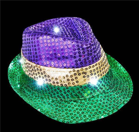 LIGHT-UP MARDI GRAS FEDORA LLB Light-up Toys