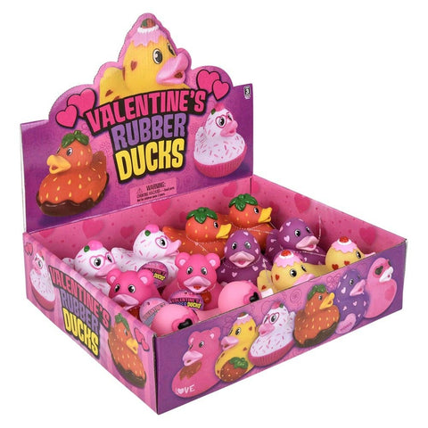 3.5" Valentine's Rubber Duck Assortment 12ct - LLB Toys