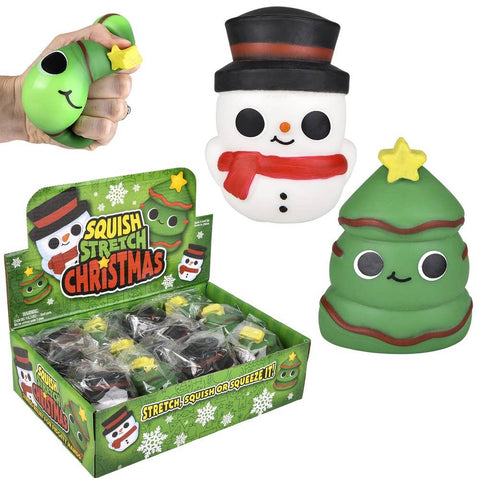 3.5" Christmas Squish Stretch 12ct 12/ LLB Squishy Toys