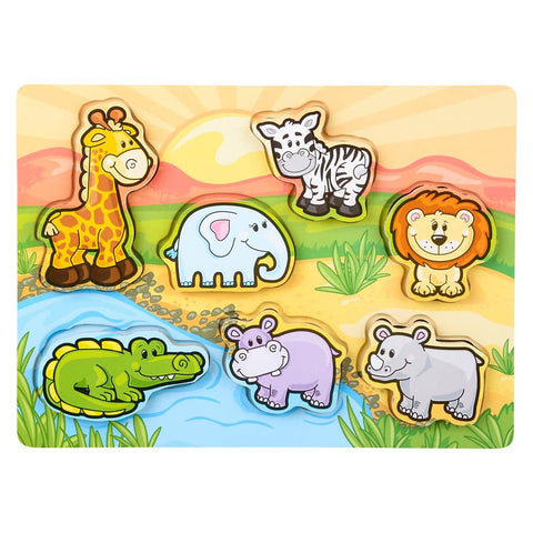 11.75" x 10.25" 7 PC CHUNKY SAFARI TOON PUZZLE LLB Puzzle