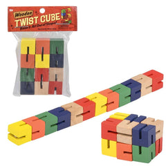6" WOODEN TWIST CUBE LLB Wood Toy - Kids