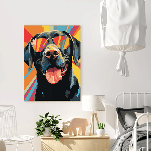 Labrador Glasses POP-ART Canvas Wall Art print