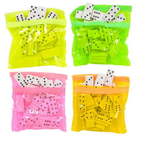 MINI DOMINOES WITH NEON POUCH LLB kids toys