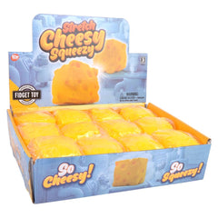 2.33" Squish And Stretch Cheese 12/Disp - LLB Toys