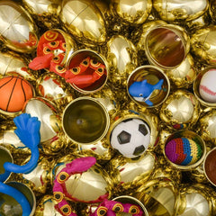 4" Toy Filled Metallic Gold Eggs 144 Pcs/Case - LLB Toys