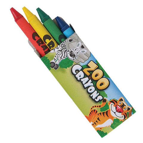 3" ZOO ANIMAL CRAYONS (4PCS/BOX) LLB Stationary