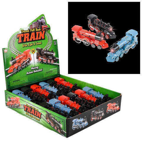 5.5" DIECAST PULL BACK TRAIN WITH LIGHTS/SOUND LLB kids toys