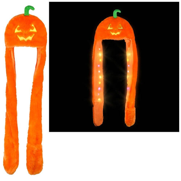 Light-Up Plush Jack O Lantern Hat Scarf - LLB Toys