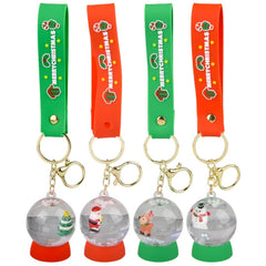 2" Christmas Liquid Snow Globe Wristlet Clip Oon - LLB Toys