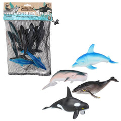 5.5"-7.5" 7PC WHALE AND DOLPHIN MESH BAG LLB kids toys