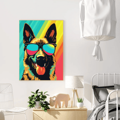 German Shepherd POP-ART Canvas Wall Art print