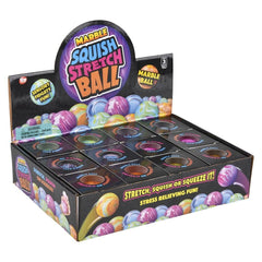 2.33" SQUISH AND STRETCH MARBLEIZED GUMMI BALL LLB kids toys
