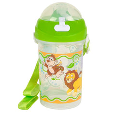 12OZ POP UP STRAW SAFARI WATER BOTTLE LLB kids toys