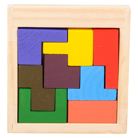 4" WOODEN TANGRAM PUZZLES 24PCS DISPLAYS LLB Puzzle
