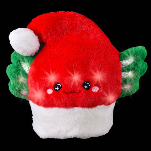 Light-Up Red Axolotl Santa Hat