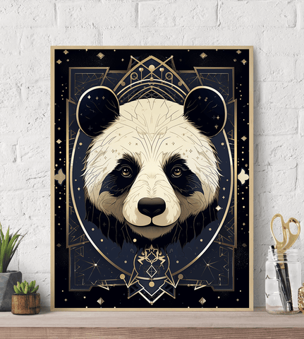 Mystical Relaxed Panda Canvas Wall Art print