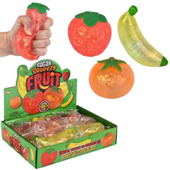 Squeezy Sugar Fruit Assortment 2.5-5" 12/Display - LLB Toys