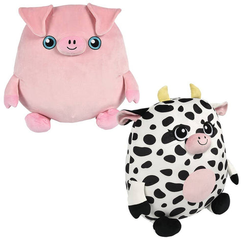 15" Squishy-Ishy Pig And Cow - LLB Toys