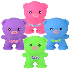 3" Squeezy Suction Pig 12ct 12/36 - LLB Toys