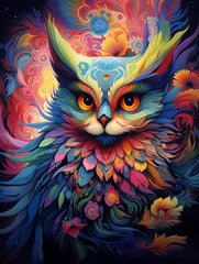 Enchanted Floral Owl Canvas Wall Art Print