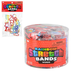WORDS RAINBOW SILICONE STRETCH BANDS LLB kids toys
