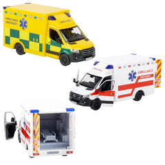 5" Diecast Mercedes-Benz Sprinter Ambulance 12ct - LLB Toys