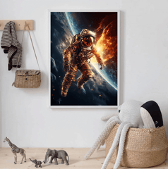 Interstellar Astronaut Solar Flare Wall Art Print