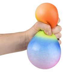 4" SQUISH AND STRETCH RAINBOW GUMMI BALL - LLB Squishy Toys