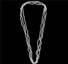 7mm WHITE PEARL NECKLACE 48" LLB kids toys