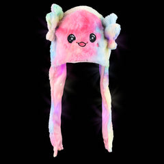 Tie Dye Axolotl Popping Ear Light-Up Hat - LLB Toys