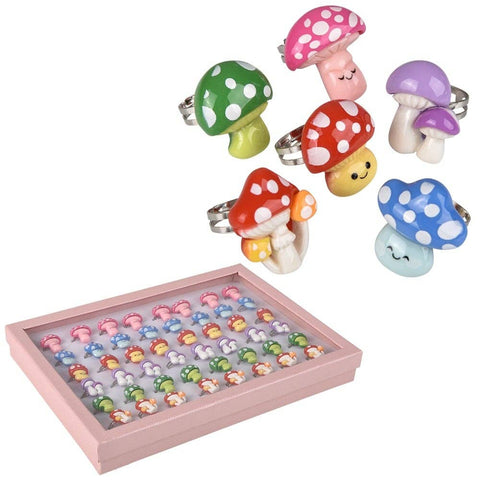 Mushroom Plastic Rings 1" - LLB Toys