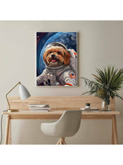 Shih Tzu Gold Nasa Astronaut Canvas Wall Art Print
